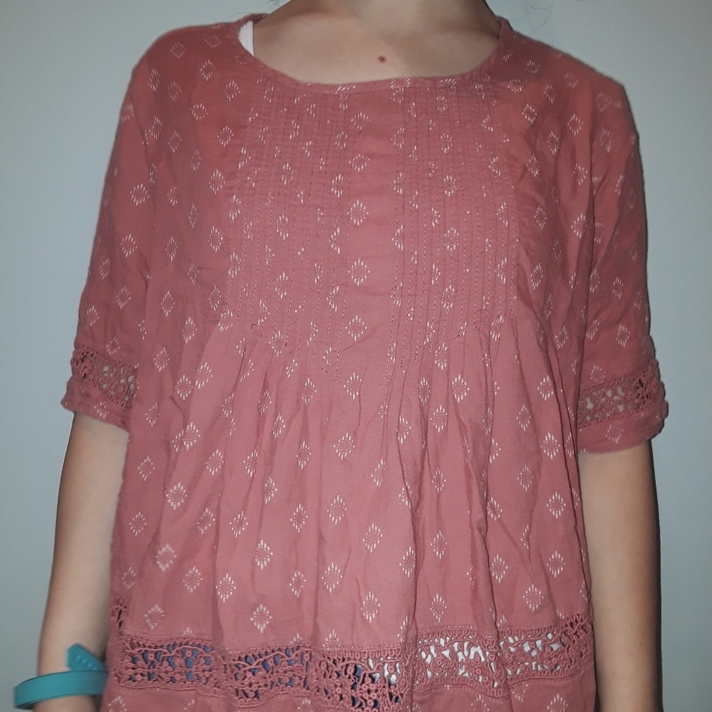 Old Navy Pink Patterned Blouse
